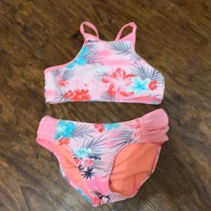 Kids pink 2 piece swim suit